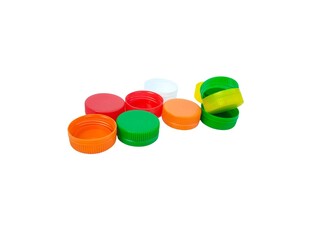 Isolated photo of bottle caps in the white background. 