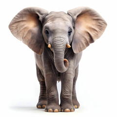 Fototapeta premium Adorable Elephant in a Studio, Isolated