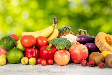 A wide variety of fresh fruits and vegetables