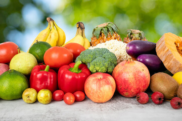 A wide variety of fresh fruits and vegetables