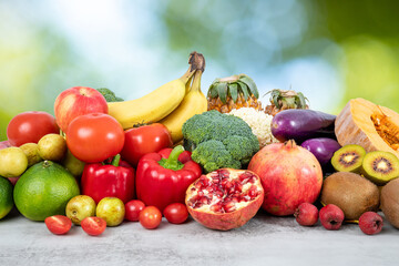 A wide variety of fresh fruits and vegetables