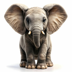 Adorable Elephant in a Studio, Isolated