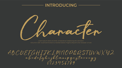 Character Font Stylish brush painted an uppercase vector letters, alphabet, typeface