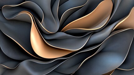 Abstract Gray and Gold Swirling Pattern for Background Design and Texture