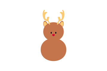 クリスマス　キャラクター　透過　イラスト　トナカイ