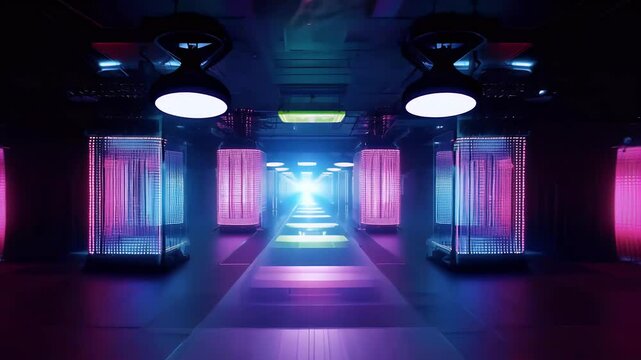 lanterns neon beams creating high energy nightclub atmosphere seamless loop flash disco floodlight club blinking stage lamp beam halogen spotlight show led concert design bright abstract light