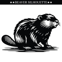 Beaver silhouette vector ilustration. Eps 10