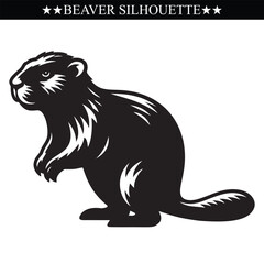 Beaver silhouette vector ilustration. Eps 10