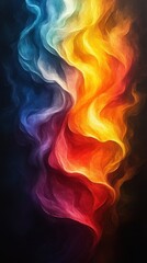 Abstract swirling colors in vibrant hues of red, orange, and blue.