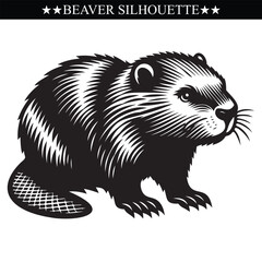 Beaver silhouette vector ilustration. Eps 10