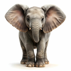 Adorable Elephant in a Studio, Isolated