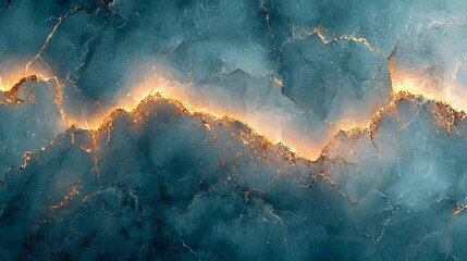 Abstract blue and gold textured background resembling cracked ice or stone.