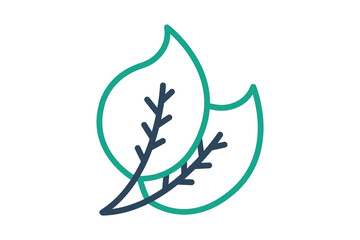 Leaf icon. line icon style. icon related to gardening. nature elements vector illustration