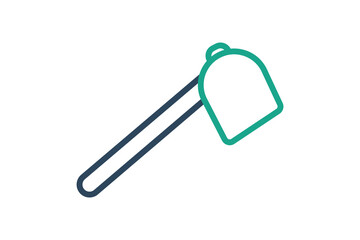 Hoe icon. line icon style. icon related to gardening. gardening tools elements vector illustration