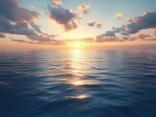 Obraz premium Sunrises of sea and sky with gradual color changes that capture soft hues