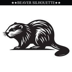 Beaver silhouette vector ilustration. Eps 10