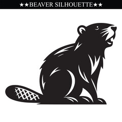 Beaver silhouette vector ilustration. Eps 10