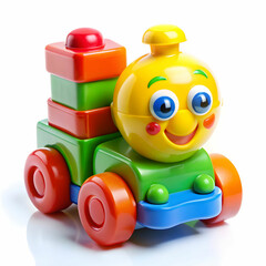 Colorful Plastic Toy on a Clean White Background