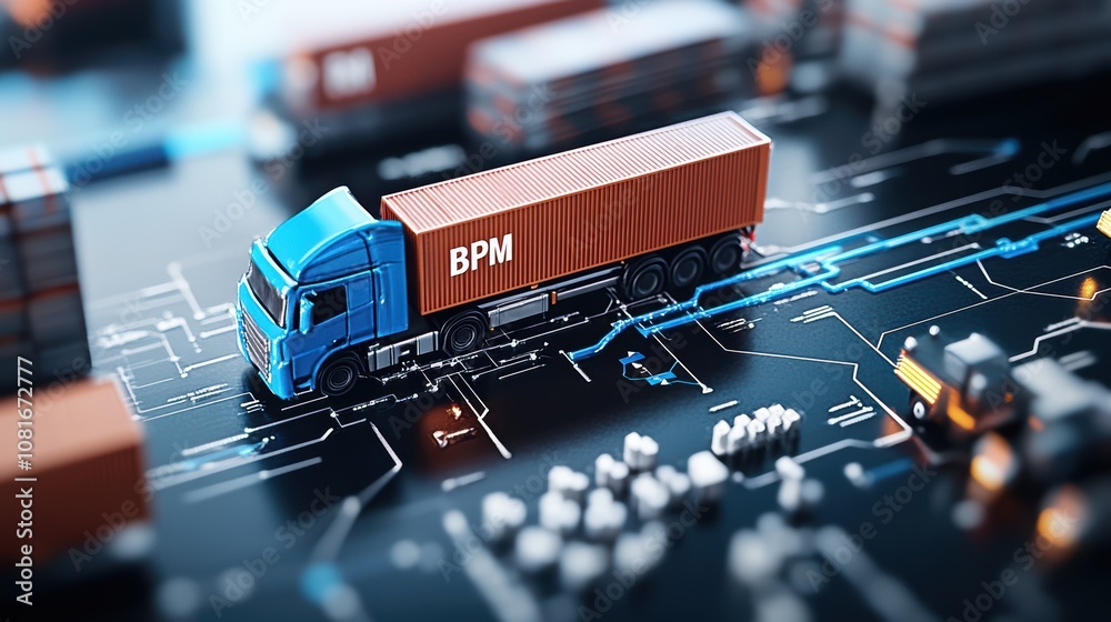 Poster logistics workflow optimization digital transport environment 3d visualization bpm integration indus