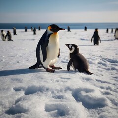 Obraz premium penguin on the beach