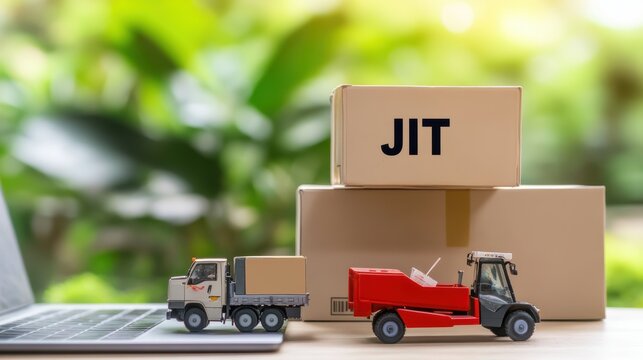 Shipping strategy implementation jit logistics planning office workspace digital strategy urban environment top-down view efficiency concept