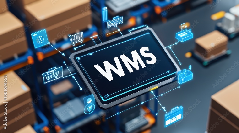 Poster optimizing warehouse management systems with wms technology industrial setting digital environment a
