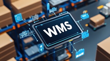 Optimizing warehouse management systems with wms technology industrial setting digital environment aerial view efficiency concepts