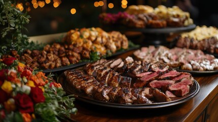 Obraz premium A Platter of Sliced and Grilled Meat