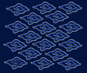 Batik Mega Mendung pattern background. modern style. Indonesian's culture. clouds illustration