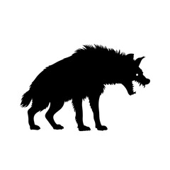 hyena silhouette vector illustration on white background