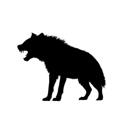 hyena silhouette vector illustration on white background