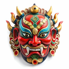 Naklejka premium Intricately Designed Traditional Chinese Demon Mask in Detail