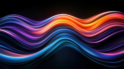 Fototapeta premium Vibrant abstract liquid swirl in glossy textures, showcasing dynamic colors and smooth curves. This artwork evokes sense of fluidity and energy