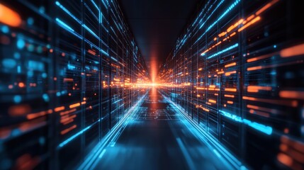 Fototapeta premium Data Center Corridor.