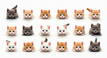 Adorable Kitten Collection Set of Cute Cat Illustrations for Animal Lovers and Pet-Themed Designs