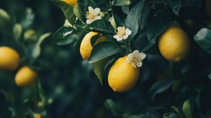 Lemon blossom on a tree, symbolizing the start of the lemon growing season
