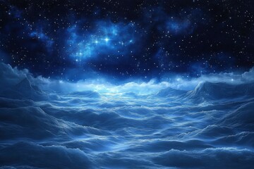 Obraz premium A blue sky with a lot of stars and clouds
