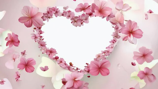 Valentine's Day dding themed visuals floral realistic three-dimensional nubes rose romantic romance love celebration background motion gift abstract valentine red holiday flower beautiful nature