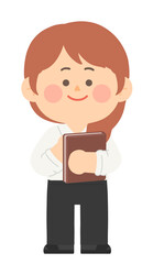 학교에서 수업을 하고있는 여선생님