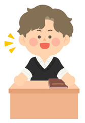 학교에서 수업을 하고있는 남선생님