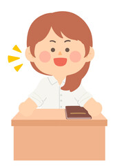 학교에서 수업을 하고있는 여선생님