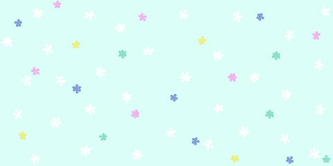 Seamless Pattern of Hand Drawn Flowers on light color Background