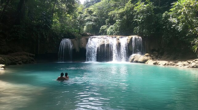 Huai Mae Khamin Waterfall, Kanchanaburi, ThailHuai Mae Khamin Waterfall, Kanchanaburi, Thail