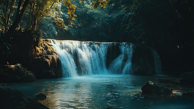 Huai Mae Khamin Waterfall, Kanchanaburi, ThailHuai Mae Khamin Waterfall, Kanchanaburi, Thail