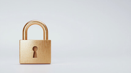 Fototapeta premium golden padlock symbolizes security and protection, representing safety in financial matters and personal information