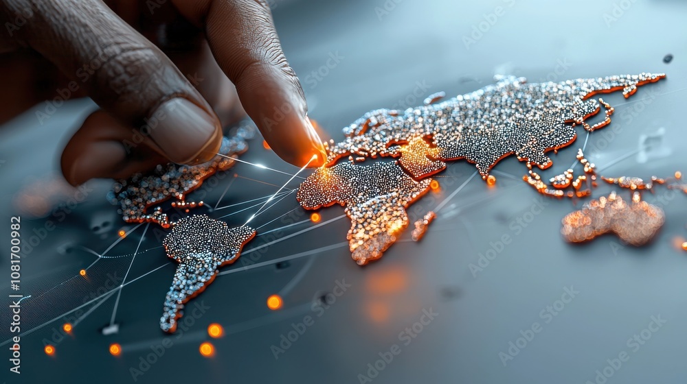 Poster creating digital partnerships international collaboration global network interactive map business la