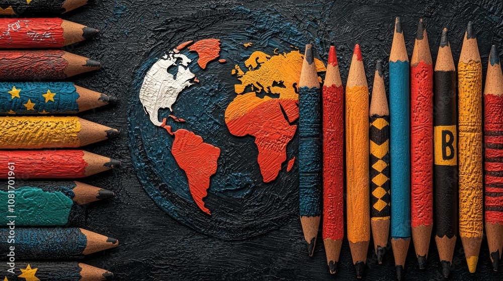 Aufkleber celebration of unity global community illustration of flags artistic environment circular perspectiv