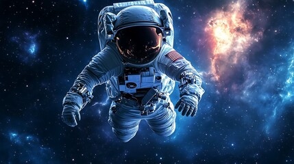 Cartoon Astronaut in Space