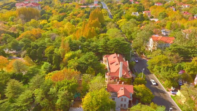 Autumn Architecture at Badaguan in Qingdao, China
Beautiful autumn scenery in the Chinese city of Qingdao
Aerial photography of the beautiful autumn scenery in Qingdao