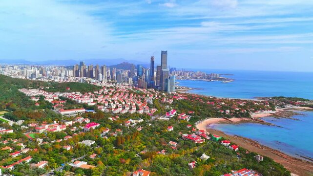 Autumn Architecture at Badaguan in Qingdao, China
Beautiful autumn scenery in the Chinese city of Qingdao
Aerial photography of the beautiful autumn scenery in Qingdao